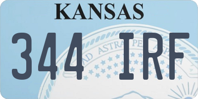 KS license plate 344IRF