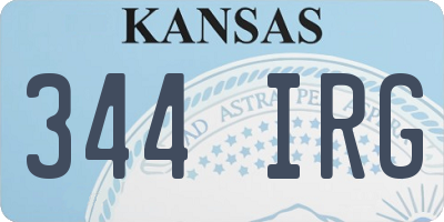 KS license plate 344IRG