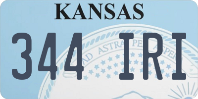 KS license plate 344IRI