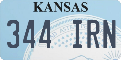 KS license plate 344IRN