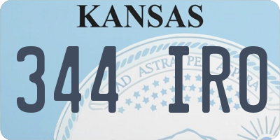 KS license plate 344IRO