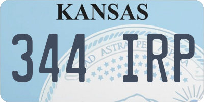 KS license plate 344IRP