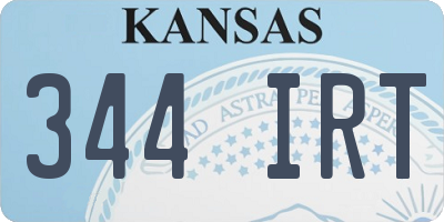 KS license plate 344IRT