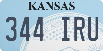 KS license plate 344IRU