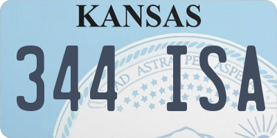 KS license plate 344ISA
