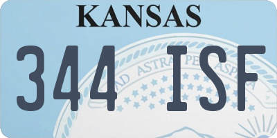 KS license plate 344ISF