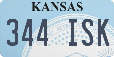 KS license plate 344ISK