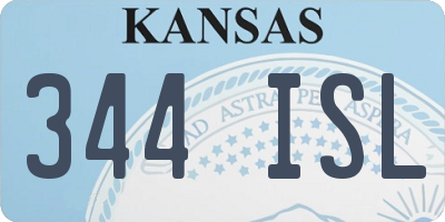 KS license plate 344ISL