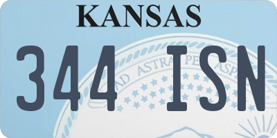 KS license plate 344ISN