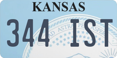 KS license plate 344IST