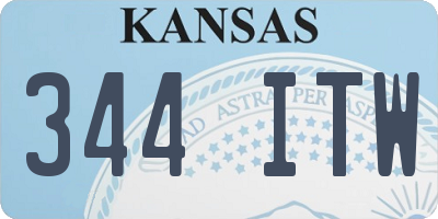KS license plate 344ITW