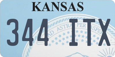 KS license plate 344ITX