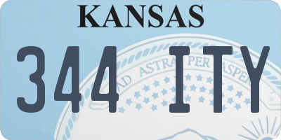KS license plate 344ITY