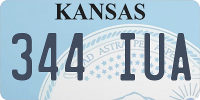 KS license plate 344IUA