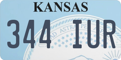 KS license plate 344IUR