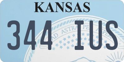 KS license plate 344IUS