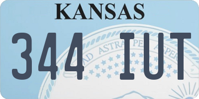 KS license plate 344IUT