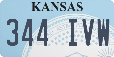 KS license plate 344IVW