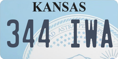 KS license plate 344IWA