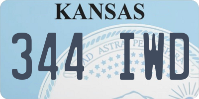 KS license plate 344IWD