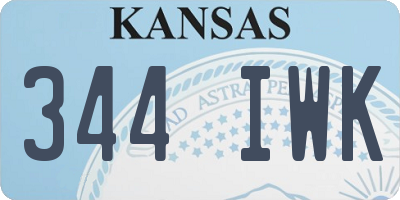 KS license plate 344IWK