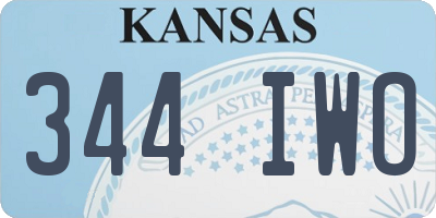 KS license plate 344IWO