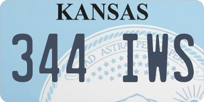 KS license plate 344IWS