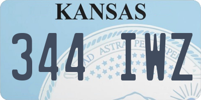 KS license plate 344IWZ