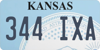 KS license plate 344IXA