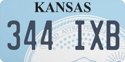 KS license plate 344IXB