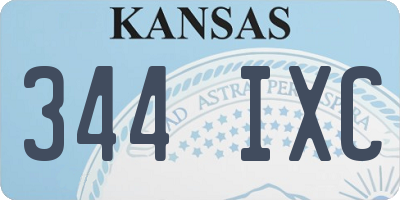KS license plate 344IXC
