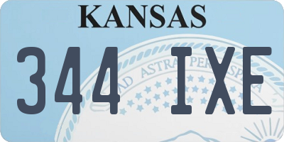KS license plate 344IXE