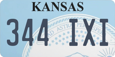 KS license plate 344IXI