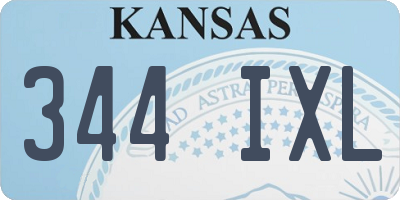KS license plate 344IXL