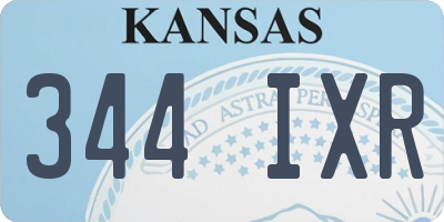 KS license plate 344IXR