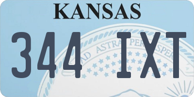 KS license plate 344IXT