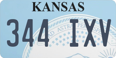 KS license plate 344IXV