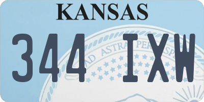 KS license plate 344IXW