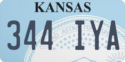KS license plate 344IYA