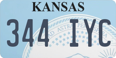 KS license plate 344IYC