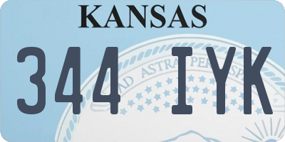 KS license plate 344IYK
