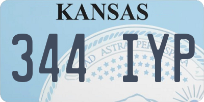 KS license plate 344IYP