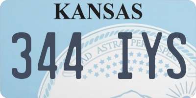 KS license plate 344IYS