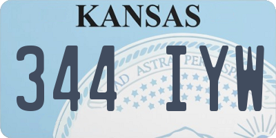 KS license plate 344IYW