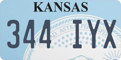 KS license plate 344IYX