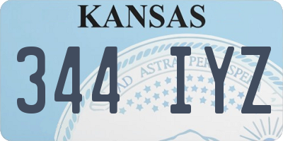 KS license plate 344IYZ