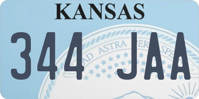 KS license plate 344JAA