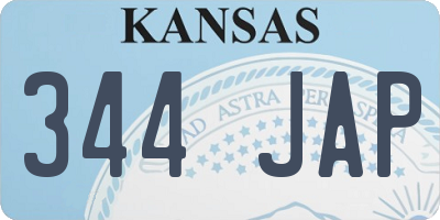 KS license plate 344JAP