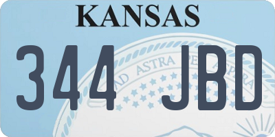 KS license plate 344JBD