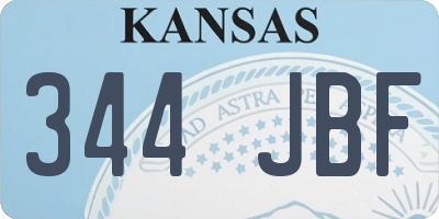 KS license plate 344JBF